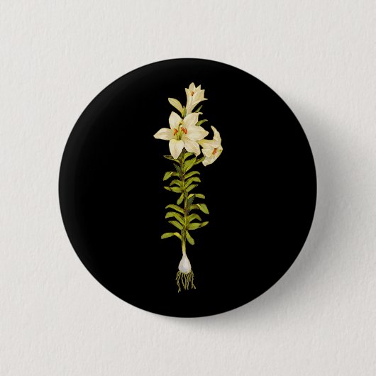 White Lily Ronde Button 5,7 Cm (Voorkant)