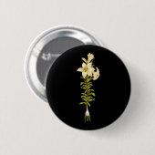 White Lily Ronde Button 5,7 Cm (Voorkant /achterkant)
