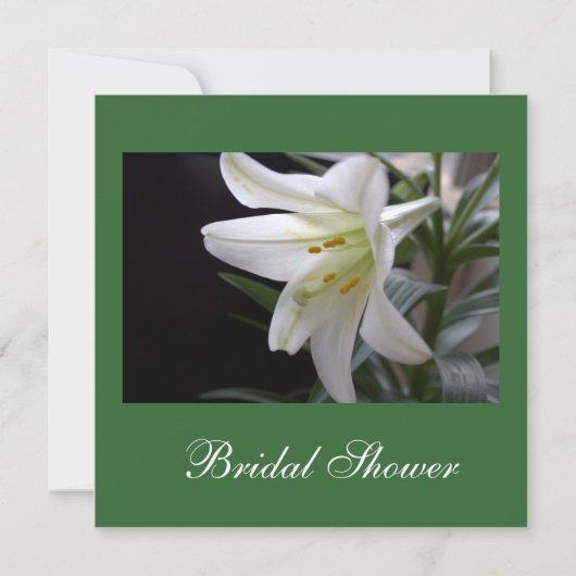 White Lily Spring, Summer, Vakantie vrijgezellenfe Kaart (Achterkant)