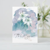 White Lily Thank You Card – Elegant bloemontwerp Bedankkaart (Staand voorkant)