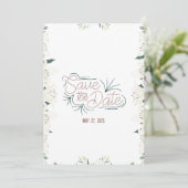 White Lily Watercolor Uitnodiging om de datum te r (Staand voorkant)