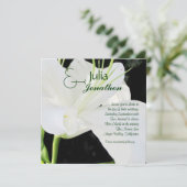 White Lily Wedding Invitation Kaart (Staand voorkant)