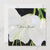 White Lily Wedding Invitation Kaart (Achterkant)