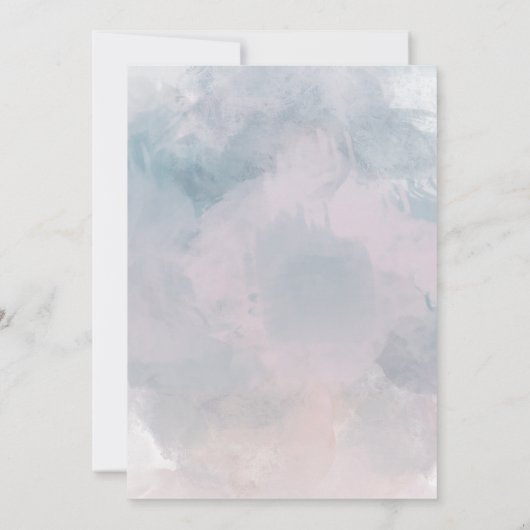 White Lily Wedding Invitation – Waterverf Bloemen Kaart (Achterkant)