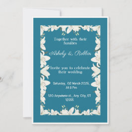 White Lily Wedding Uitnodiging