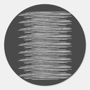 White Line Art Ronde Sticker