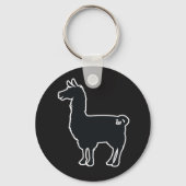 White Line Llama Sleutelhanger (Voorkant)