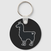 White Line Llama Sleutelhanger