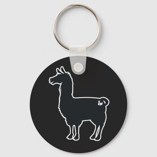 White Line Llama Sleutelhanger (Voorkant)