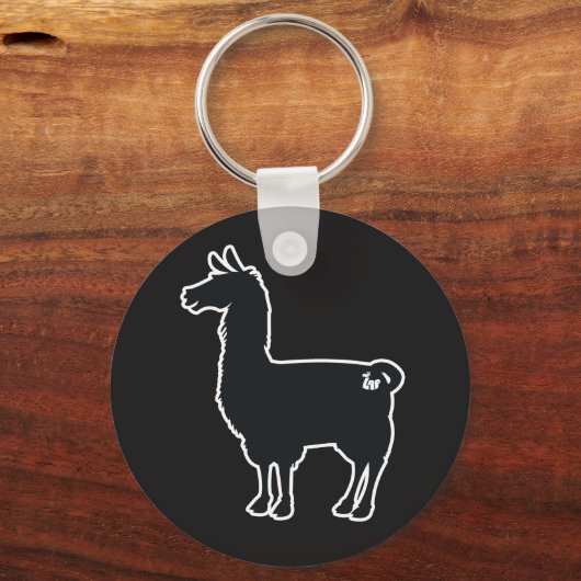 White Line Llama Sleutelhanger (Voorkant)