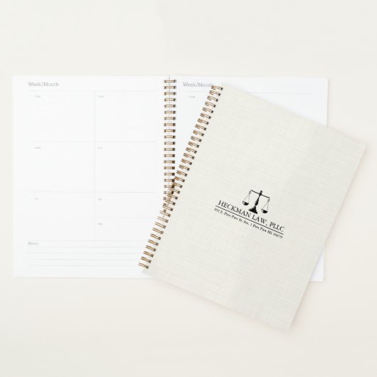White Line Textuur Justice Logo Planner (Display)