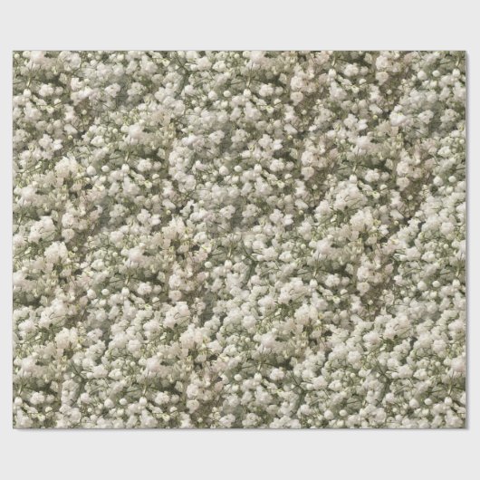 White Linen Baby's Breath Cadeaupapier (Vlak)