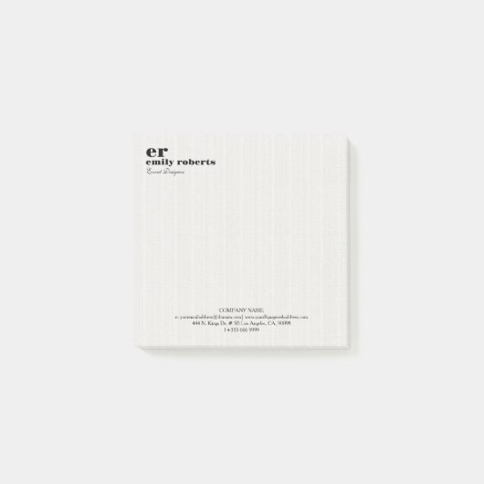 White Linen Burlap Gray Typography Post-it® Notes (Voorkant)