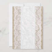White Linen Burlap Lace Bridal Shower Invitations Kaart (Achterkant)