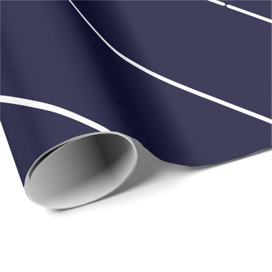 White Lines Black Rock Deep Blue Classical Unique Cadeaupapier (Rol Hoek)