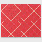 White Lines on Bright Red Classical Unique Simple Cadeaupapier (Vlak)