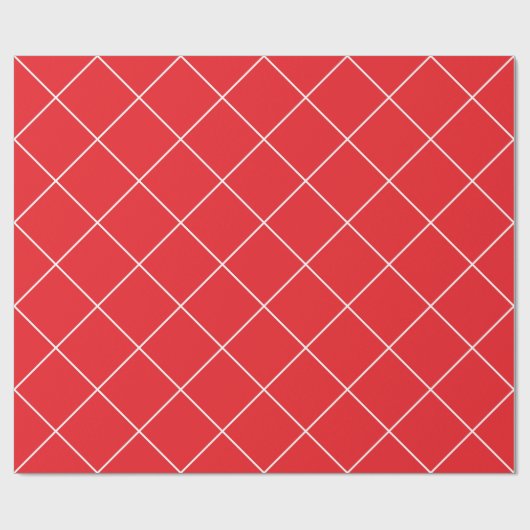 White Lines on Bright Red Classical Unique Simple Cadeaupapier (Vlak)