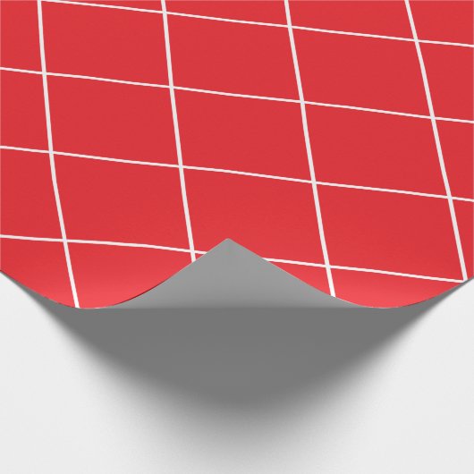 White Lines on Bright Red Classical Unique Simple Cadeaupapier (Hoek)