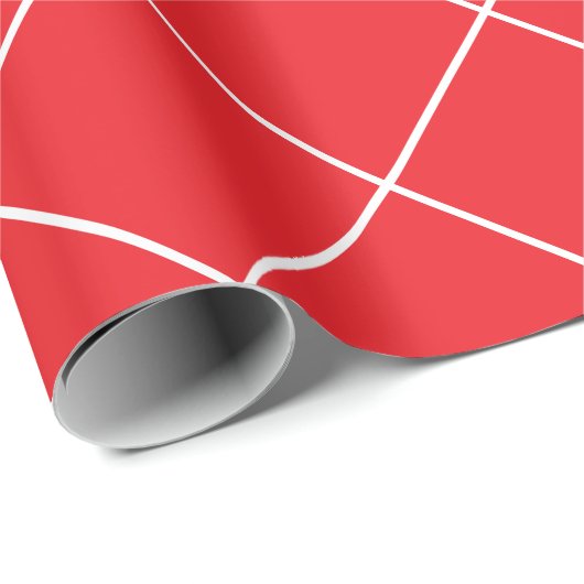 White Lines on Bright Red Classical Unique Simple Cadeaupapier (Rol Hoek)