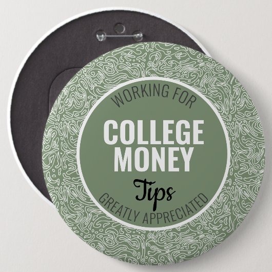 White Lines Tips gewaardeerd | Studiegeld Ronde Button 6,0 Cm (Voorkant /achterkant)