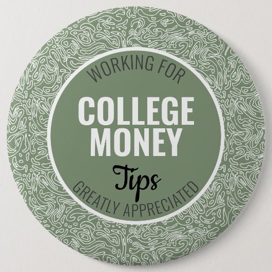 White Lines Tips gewaardeerd | Studiegeld Ronde Button 6,0 Cm (Voorkant)