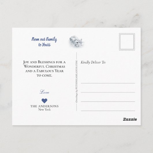 White Lion & Cub on Ice, Kerstwinter Magic - Briefkaart (Achterkant)