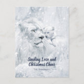White Lion & Cub on Ice, Kerstwinter Magic - Briefkaart (Voorkant)