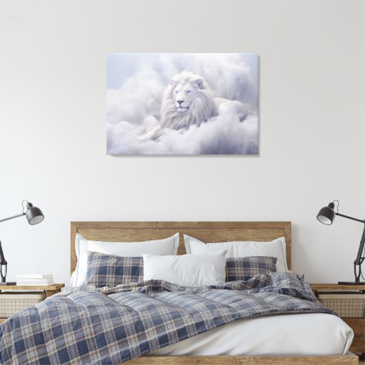 White Lion of Judah Canvas Afdruk (Insitu (Slaapkamer))