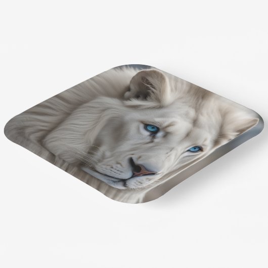 White Lion Papieren Bordje (Gebogen)