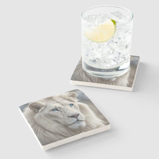 White Lion Stenen Onderzetter (Zijkant)