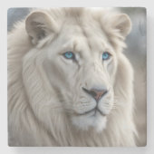 White Lion Stenen Onderzetter (Voorkant)