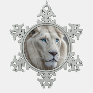 White Lion Tin Sneeuwvlok Ornament
