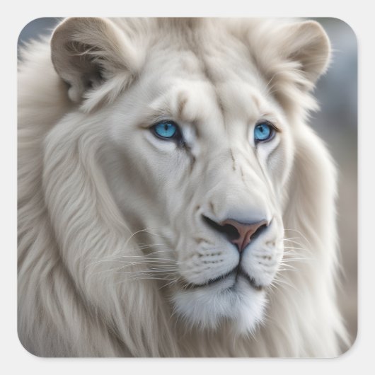 White Lion Vierkante Sticker (Voorkant)
