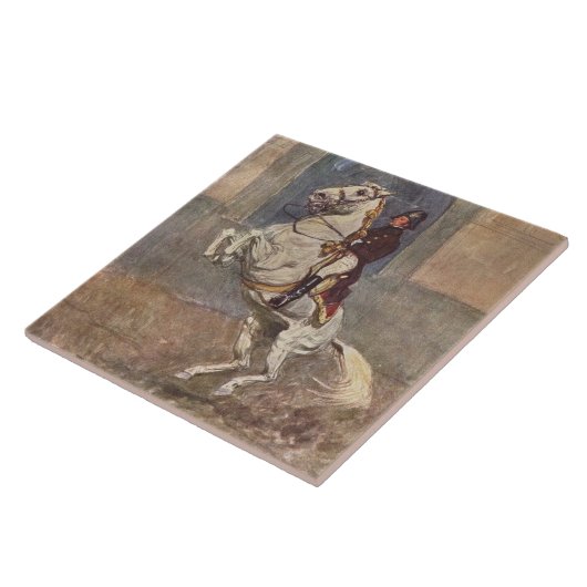 White Lipizzan Stallion Courbette Tegeltje (Zijkant)