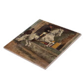 White Lipizzan Stallion Croupade Tegeltje (Zijkant)