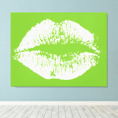 White Lips #10 Canvas Afdruk (Insitu (Houten vloer))