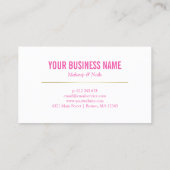 White Lips Hot Pink Make-up Artist Loyalty Kaart (Achterkant)