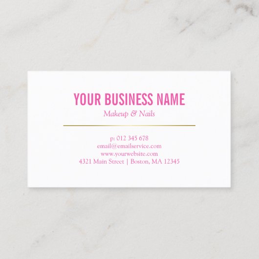 White Lips Hot Pink Make-up Artist Loyalty Kaart (Achterkant)