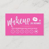 White Lips Hot Pink Make-up Artist Loyalty Kaart (Voorkant)