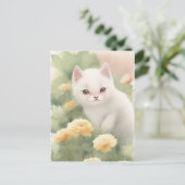 White Little Kitten Briefkaart (Staand voorkant)