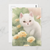 White Little Kitten Briefkaart (Voorkant / Achterkant)