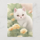 White Little Kitten Briefkaart (Voorkant)