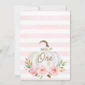 White Little Pumpkin Floral 1st Birthday Kaart (Achterkant)