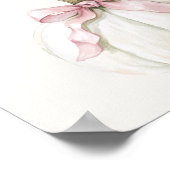 White Little Pumpkin Pink Bow Baby shower Welkom Poster (Hoek)