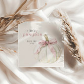 White Little Pumpkin Pink Bow Girl Baby shower Servet