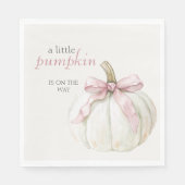 White Little Pumpkin Pink Bow Girl Baby shower Servet (Voorkant)