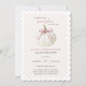 White Little Pumpkin Pink Polka Dots Baby shower Kaart (Voorkant)