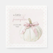 White Little Pumpkin Pink Polka Dots Baby shower Servet (Voorkant)