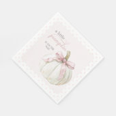 White Little Pumpkin Pink Polka Dots Baby shower Servet (Hoek)