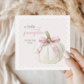 White Little Pumpkin Pink Polka Dots Baby shower Servet